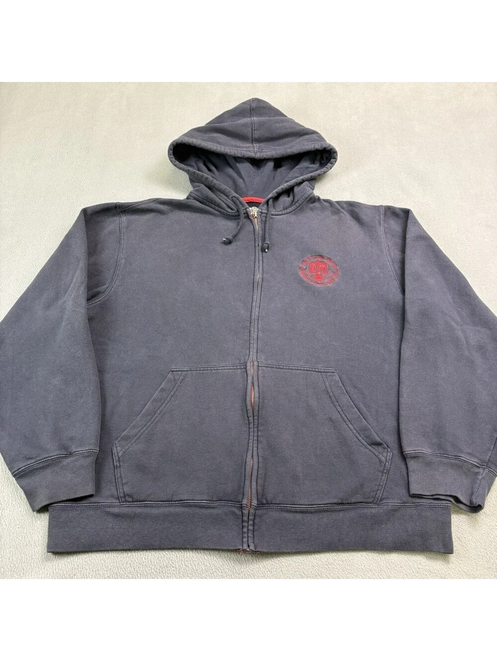Vintage Aeropostale Zip Up Hoodie Size Large Navy Blue Faded